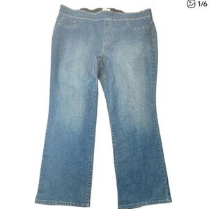 D & CO Bootcut Pull On High Waist Classic Blue Women's Jeans Sz 22W